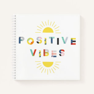 Positive Vibes farbenfrohe Abstrakte Typografie Notizbuch