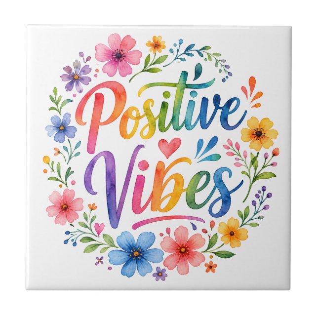 Positive Vibes Fliese (Vorderseite)