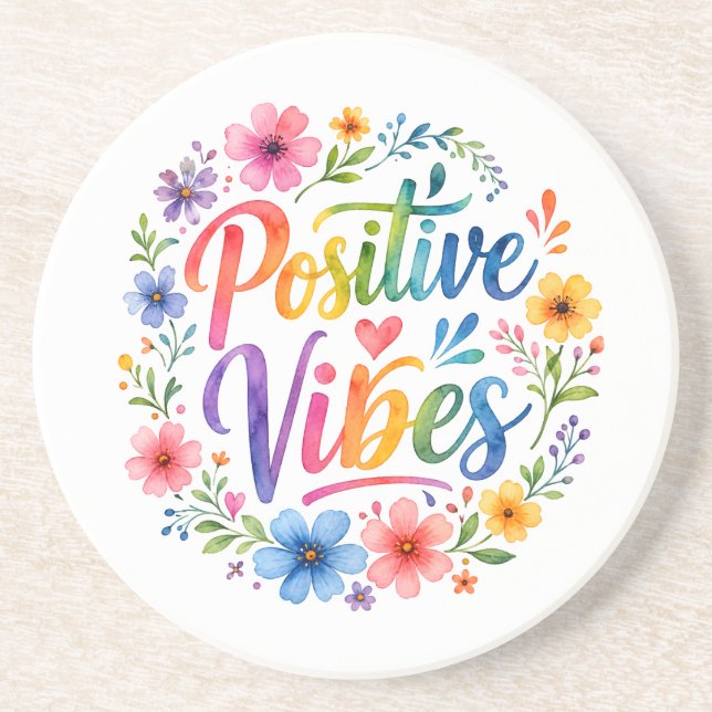 Positive Vibes Getränkeuntersetzer (Vorne)