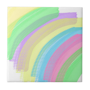 Positive Vibes Happy Pastel Colors Abstrakte Kunst Fliese