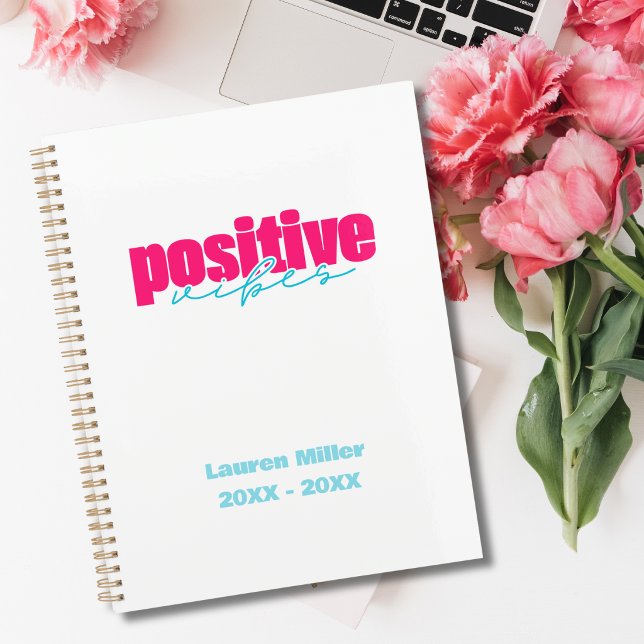 Positive Vibes Hot Pink & Türkis Mädchen-Tagesplan Planer (Von Creator hochgeladen)
