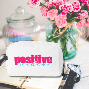 Positive Vibes Hot Pink & Türkis Weibliche Kosmeti Waschbeutel