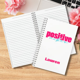 Positive Vibes Hot Pink und Türkis Süße Checkliste Notizbuch