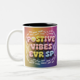 "Positive Vibes in jeder Sekunde" Zweifarbige Tasse
