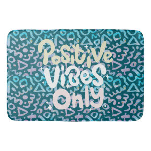 Positive Vibes nur grün geometrisch Badematte