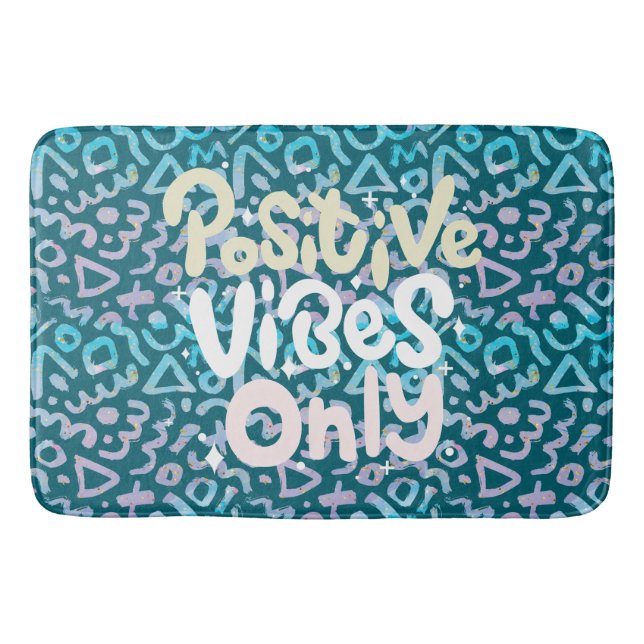Positive Vibes nur grün geometrisch Badematte (Vorderseite)