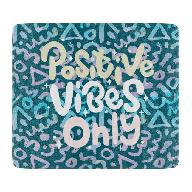 Positive Vibes nur grün geometrisch Schneidebrett (Vorderseite)