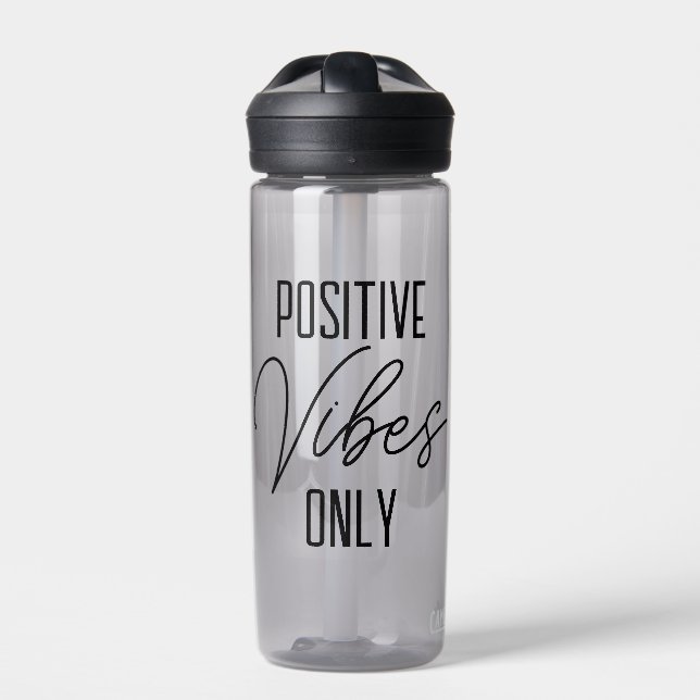 Positive Vibes nur Typografie Trinkflasche (Vorderseite)