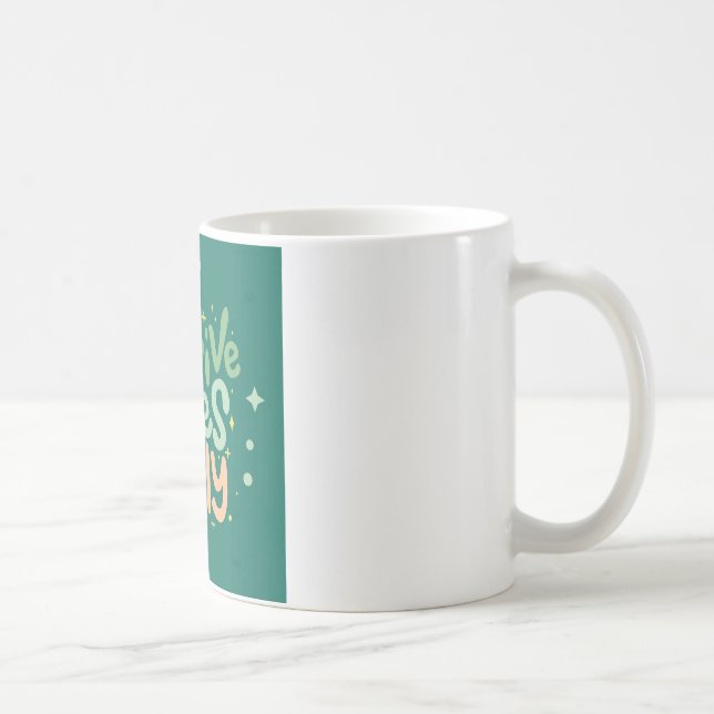 Positive Vibes Only Quote Coffee Mug – Aesthetic G Kaffeetasse (Rechts)