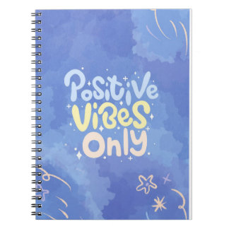 Positive Vibes Only Spiral Notebook  Notizblock
