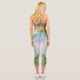 Positive Vibes Palm Tree Sunny Capri Leggings