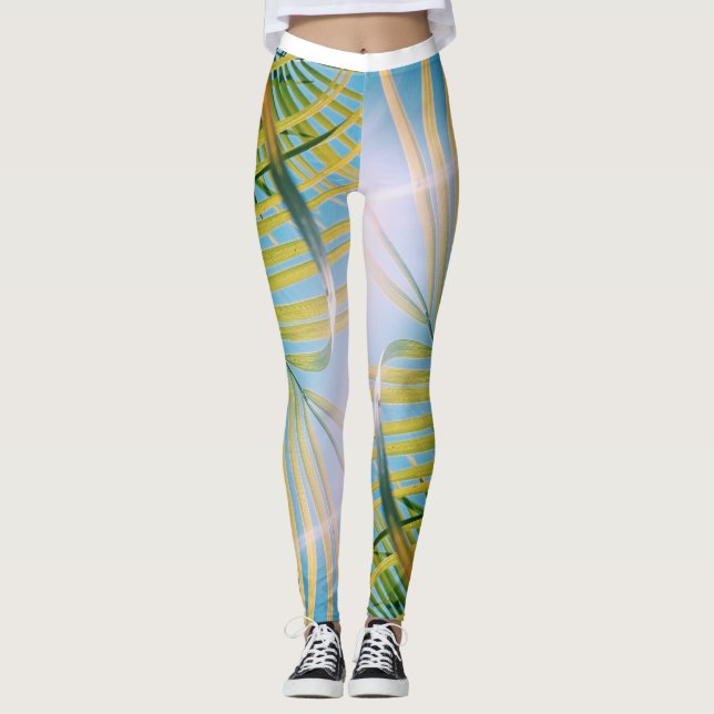 Positive Vibes Palm Tree Sunny Leggings (Vorderseite)