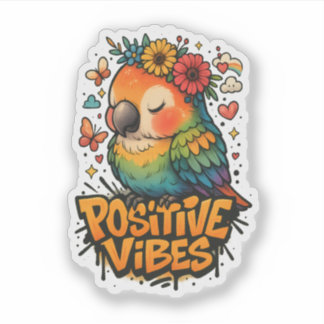 “Positive Vibes” Parrot Aufkleber
