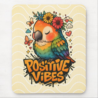“Positive Vibes” Parrot Mousepad