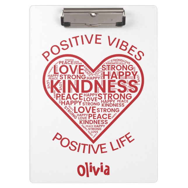 Positive Vibes Positive Life Clipboard Klemmbrett (Vorderseite)