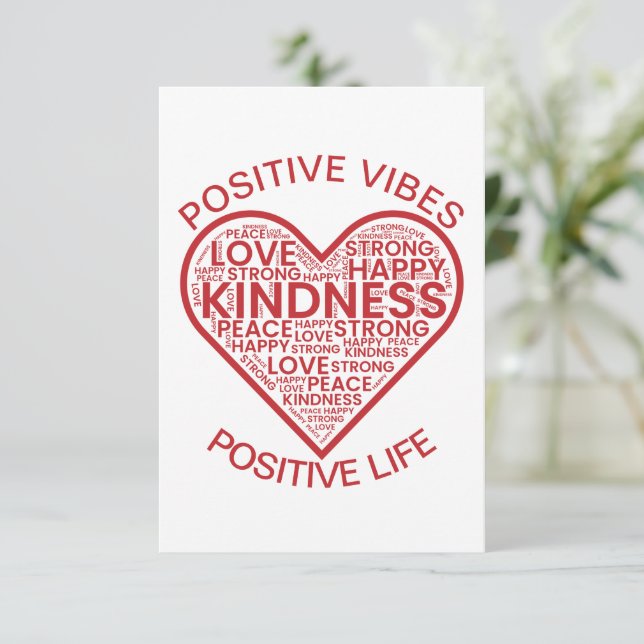 Positive Vibes Positive Life Flat Card (Stehend Vorderseite)