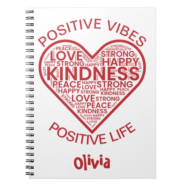 Positive Vibes Positive Life Personalisiert Notebo Notizblock (Vorderseite)