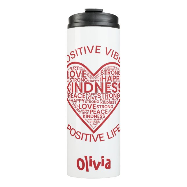 Positive Vibes Positive Life Thermal Tumbler Thermosbecher (Vorderseite)