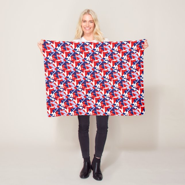 Positive Vibes Red Blue White Fleecedecke (Beispiel)