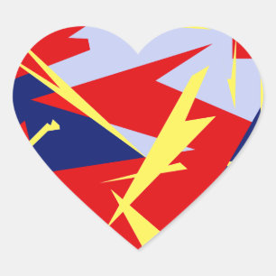 Positive Vibes Red Blue White Herz-Aufkleber