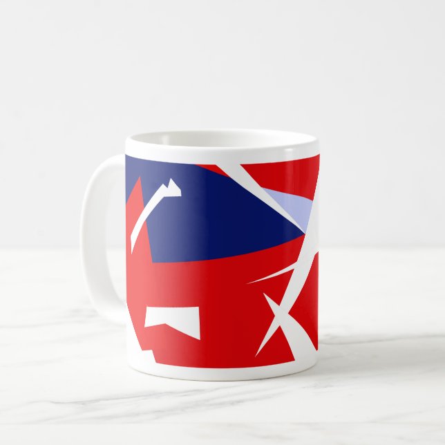 Positive Vibes Red Blue White Kaffeetasse (Vorderseite Links)