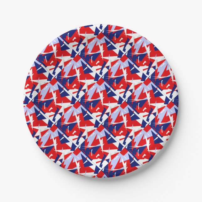 Positive Vibes Red Blue White Pappteller (Vorderseite)