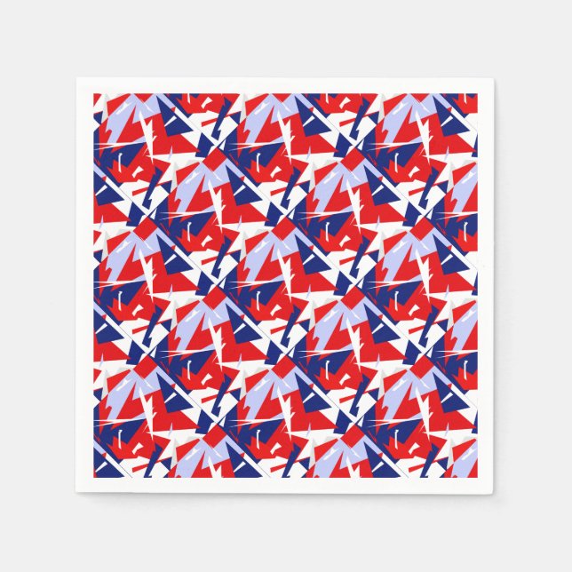 Positive Vibes Red Blue White Serviette (Vorderseite)