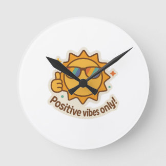 Positive Vibes Runde Wanduhr