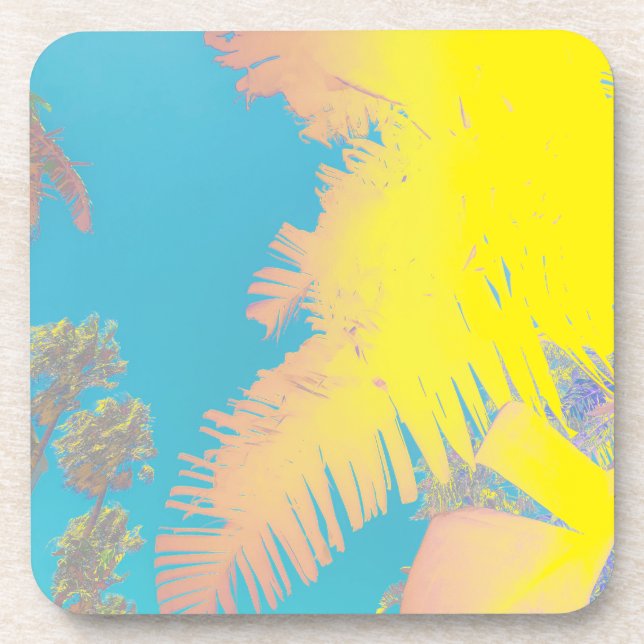 Positive Vibes Tropical Palm Trees Getränkeuntersetzer (Vorderseite)
