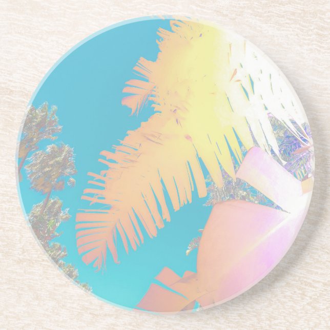 Positive Vibes Tropical Palm Trees Getränkeuntersetzer (Vorne)