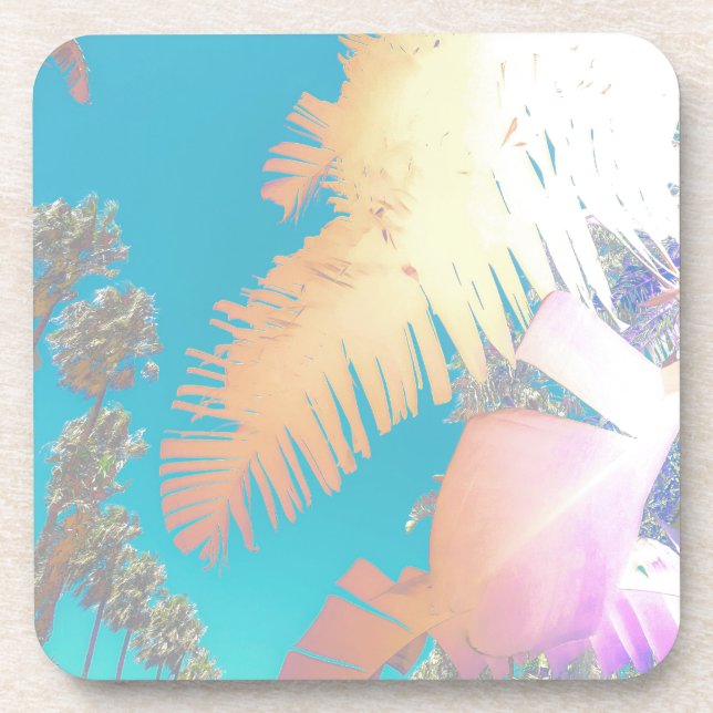 Positive Vibes Tropical Palm Trees Getränkeuntersetzer (Vorderseite)