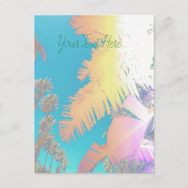Positive Vibes Tropical Palm Trees Postkarte (Vorderseite)