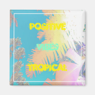 Positive Vibes Tropische Pastell-Palmbaum-Magnet Magnet