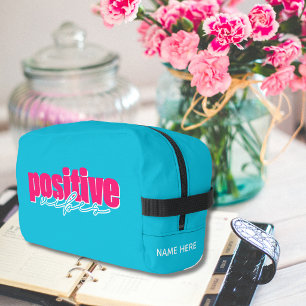 Positive Vibes Türkis & Rosa Personalisierte Toile Waschbeutel