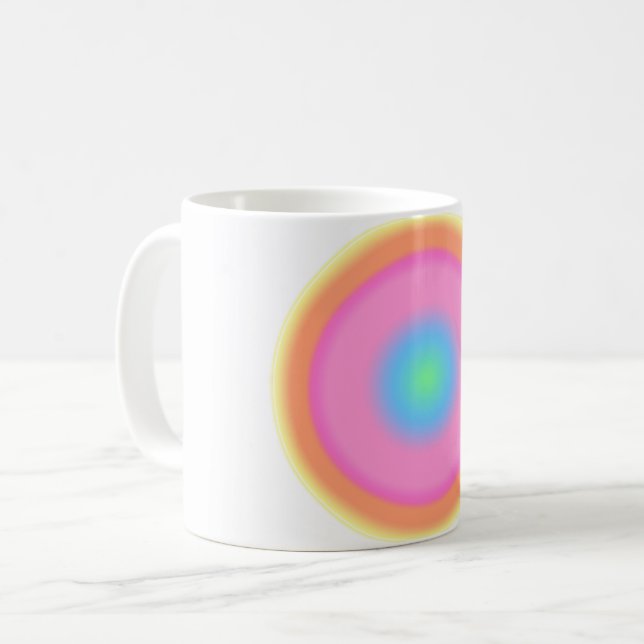 Positive Vibrationen - Farbige Radialstrahlung Kaffeetasse (Vorderseite Links)