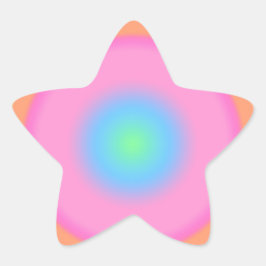 Positive Vibrationen - Farbige Radialstrahlung Stern-Aufkleber