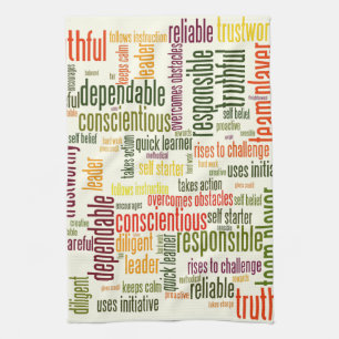 Positive Werte für motivierend Wörter #4 Geschirrtuch