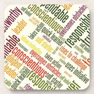 Positive Werte für motivierend Wörter #4 Getränkeuntersetzer