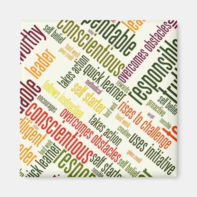 Positive Werte für motivierend Wörter #4 Magnet (Vorne)