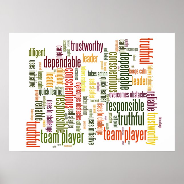 Positive Werte für motivierend Wörter #4 Poster (Vorne)