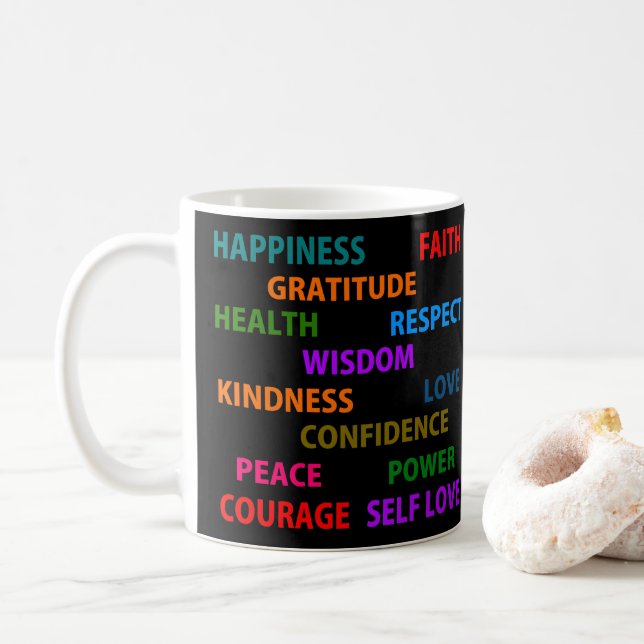 Positive Worte Kaffeetasse (Mit Donut)