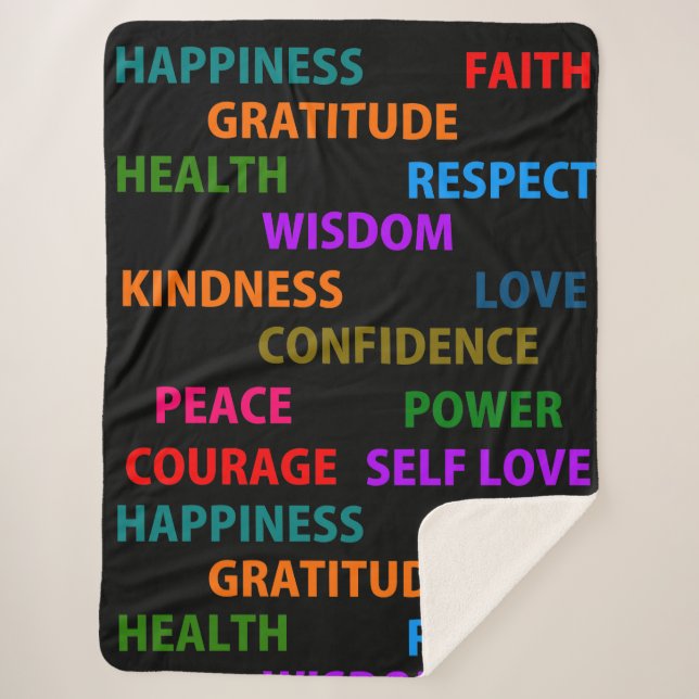 Positive Worte Sherpadecke (Vorderseite)