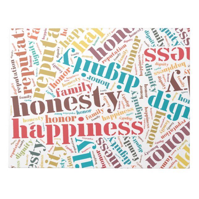 Positive Wörter Notizblock (Vorderseite)