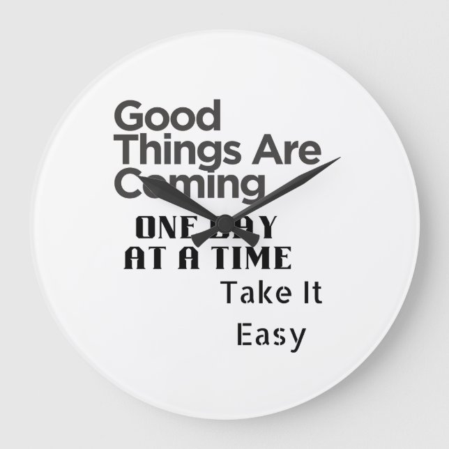 positive Zitat Kunst Große Wanduhr (Vorderseite)