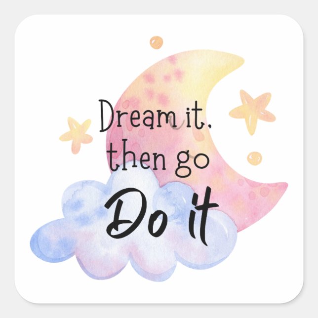 Positiver Affirmationsaufkleber Quadratischer Aufkleber (Vorderseite)