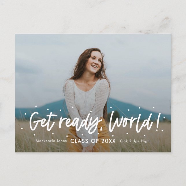 Positiver Ausblick EDITABLE COLOR Abschluss Postca Postkarte (Vorderseite)