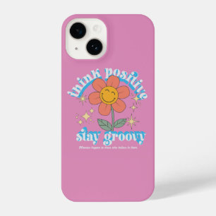 Positiver Bleibe Groovy Slogan iPhone 14 Hülle