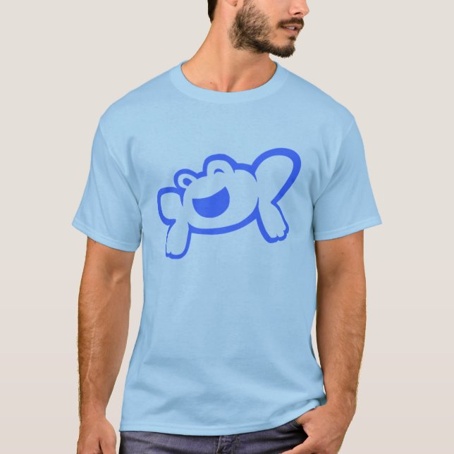Positiver Frosch (blau) T-Shirt (Vorderseite)