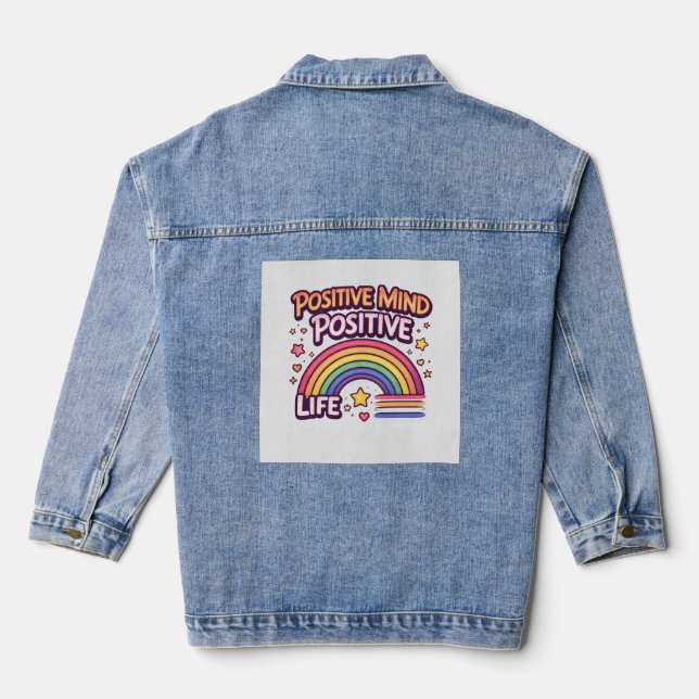 Positiver Geist Positives Leben Jeansjacke (Rückseite)