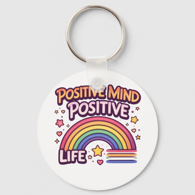 Positiver Geist, Positives Leben Schlüsselanhänger (Vorderseite)